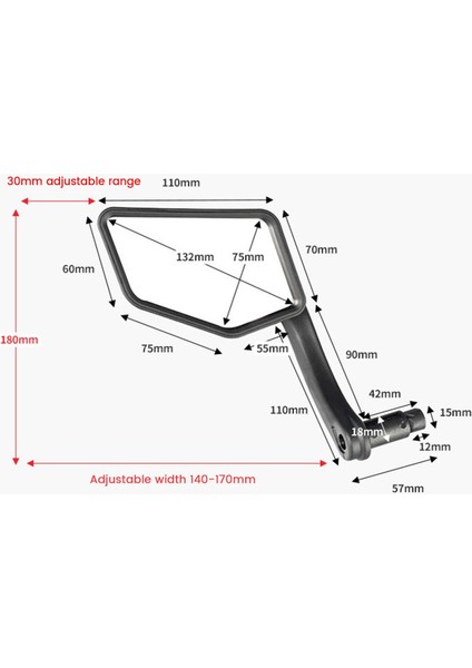 Evrensel Geniş Aralıklı Ayarlanabilir Dikiz Aynası Bisiklet Gidonu Sağ (Yurt Dışından) fiyatları