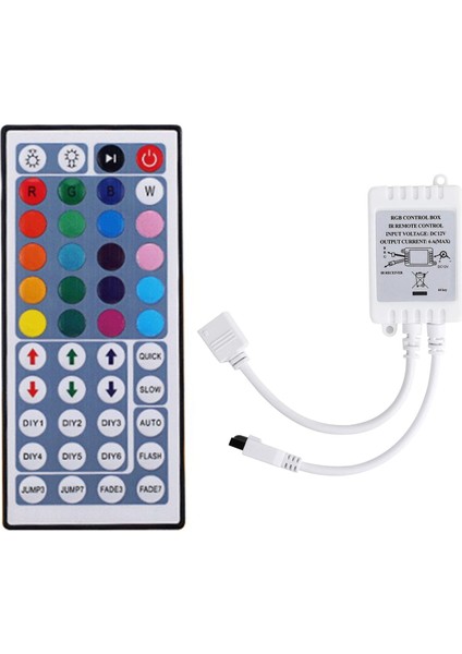 DC12V LED Kontrol Cihazı + 44 Tuşlu Uzaktan Kumanda Rgb Kontrol Kutusu (Yurt Dışından)