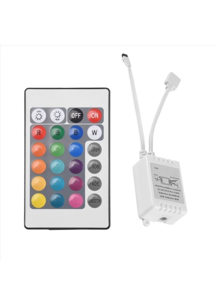 24 Tuşlu Uzaktan Kumanda + DC12V LED Kontrol Cihazı Rgb Kontrol Kutusu (Yurt Dışından) fırsatları