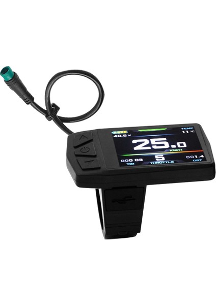 Elektrikli Bisiklet KT-TF01U LCD Ekranlı Metre 24V 36V 48V Su Geçirmez Bağlantı Fişi Usb'li Ebike Akıllı Ekran (Yurt Dışından)