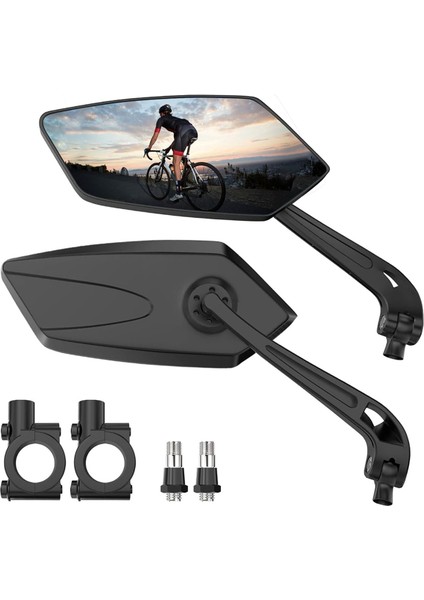 Bisiklet Aynası 2'li Paket, Bisiklet Aynaları Gidona Monte Dikiz Aynası, 360° Dönebilen Bisiklet Dikiz Aynası, Güvenli Geniş Açılı Hd (Yurt Dışından)