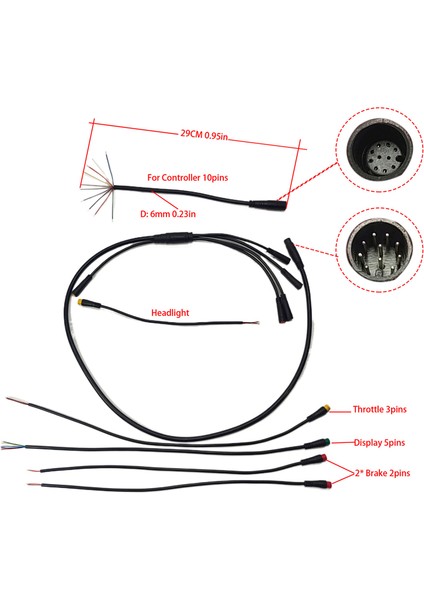 Ebike Elektrikli Bisiklet Ortak Kontrol Cihazı Dönüşümü Su Geçirmez Tel Kablo Dıy 1t5 Gaz Fren Ekran Far (Yurt Dışından) fiyatları