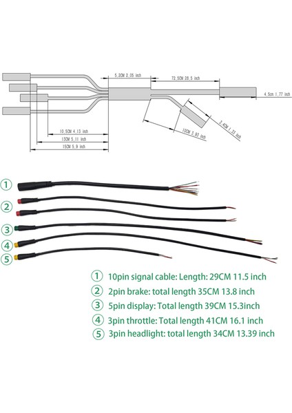 Ebike Elektrikli Bisiklet Ortak Kontrol Cihazı Dönüşümü Su Geçirmez Tel Kablo Dıy 1t5 Gaz Fren Ekran Far (Yurt Dışından) modelleri
