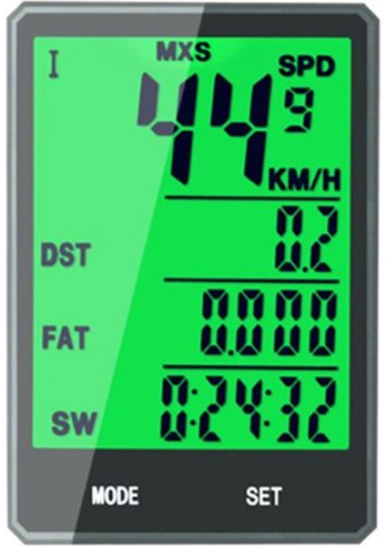 Büyük Ekranlı Bisiklet Bilgisayarı Kablosuz Bisiklet Bilgisayarı Hız Göstergesi (Yurt Dışından)