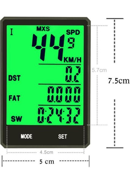 Büyük Ekranlı Bisiklet Bilgisayarı Kablosuz Bisiklet Bilgisayarı Hız Göstergesi (Yurt Dışından) fiyatları