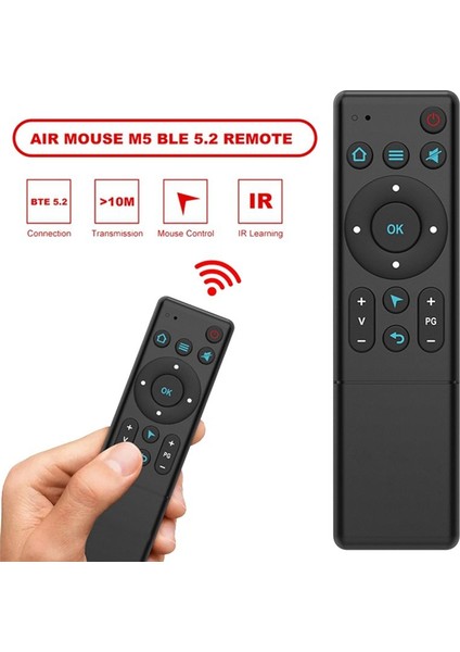 M5 Bluetooth 5.2 Air Mouse Uzaktan Kumanda Ev Televizyonu Için Kablosuz Uzaktan Kumanda (Yurt Dışından) fiyatları