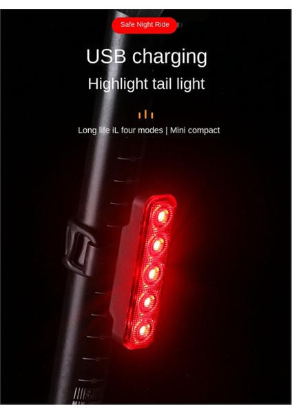 Bisiklet Arka Lambası LED Çok Modlu Şarjlı Dağ Bisikleti Yüksek Parlaklıklı Arka Lambası Bisiklet Ekipmanları (Yurt Dışından) modelleri