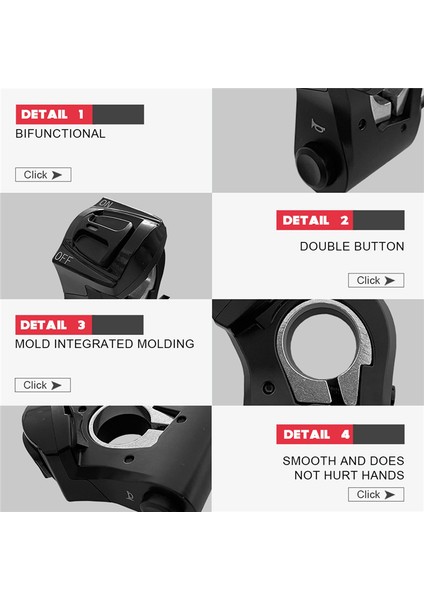 DK240 3'ü 1 Arada Elektrikli Bisiklet Korna Anahtarı Elektrikli Bisiklet Scooter Far Anahtarı Sinyal Kornası Açma/kapama Düğmesi (Yurt Dışından) indirimleri