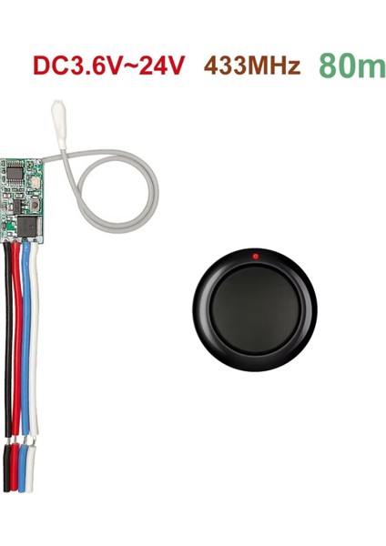 433MHZ Rf Uzaktan Kumanda Anahtarı, Dc 3.6V-24V Cihazlar Için Kablosuz Mini Röle Siyah (Yurt Dışından) fiyatları
