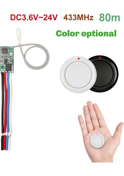 433MHZ Rf Uzaktan Kumanda Anahtarı, Dc 3.6V-24V Cihazlar Için Kablosuz Mini Röle Siyah (Yurt Dışından) modelleri