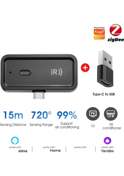 Mini Zigbee Ir Akıllı Uzaktan Kumanda Sesli Zamanlama ve USB Adaptörlü Tv Vantilatör Klima Için (Yurt Dışından) modelleri