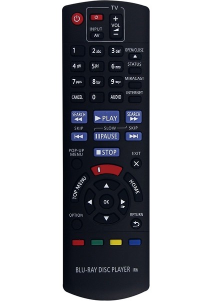 N2QAYB000961 Panasonic Blu-Ray Disk Oynatıcısı Için Uzaktan Kumanda Değişimi (Yurt Dışından)