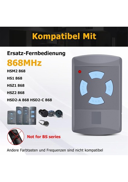 Hormann HSM4-868 HSE2-868 HS4-868 HSM2-868 868MHZ Kapı Açacağı Anahtarlık Için 4 Adet Garaj Kapısı Uzaktan Kumanda Vericisi (Yurt Dışından) modelleri