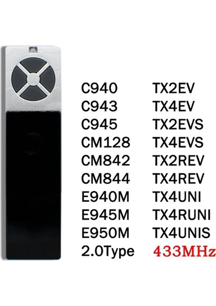 433.92MHZ Garaj Kapısı Uzaktan Kumandası TX2EV TX2REV TX4UNI TX4RUNI TX4UNIS TX4UNIF C940 C943 C945 CM128 CM842 (Yurt Dışından) modelleri