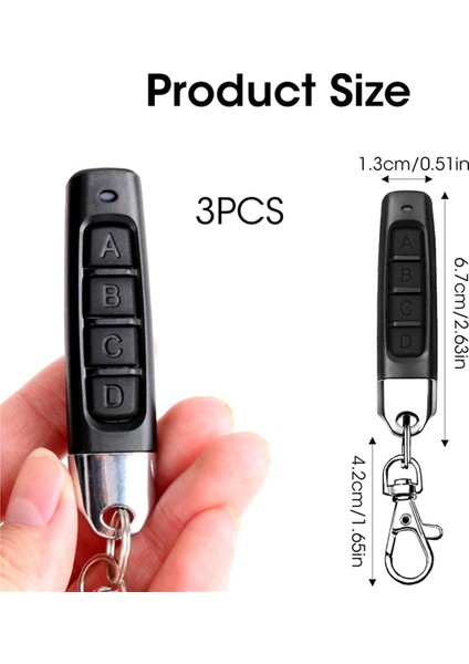 3 Adet 433 Mhz Kopyalama Uzaktan Kumanda Açıcı, Evrensel Garaj Kapısı Kontrol Cihazı Kablosuz Klonlama Anahtarlık 4'ü 1 Arada Uzaktan Kumanda Çoğaltıcı (Yurt Dışından) modelleri