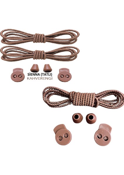 Neystore 1 Çift Çizgili Koyu Kahverengi + 1 Çift Açık Kahverengi Çizgili, Yuvarlak, Akıllı, Kilitle, Tak-Bırak, Elastik Bot, Spor Ayakkabı Bağcığı, 100 cm( 2 ÇİFT) fırsatları