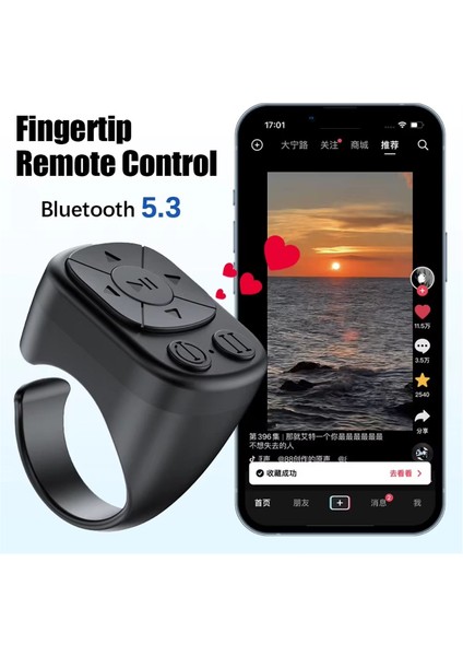 Kaydırma Parmak Uzaktan Kumanda Cep Telefonu Video Blutooth 5.3 Uzaktan Kumanda Selfie Çubuğu Parmak Ucu Kontrol Cihazı (Yurt Dışından) fırsatları
