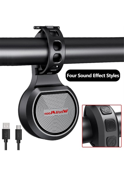 Wınd&moon Bisiklet Zili Su Geçirmez Korna Zilleri Taşınabilir USB Şarjlı Güvenlik Elektrikli Dağ Bisikleti Korna Alarmı Yüksek Sesli Zil-B (Yurt Dışından) indirimleri