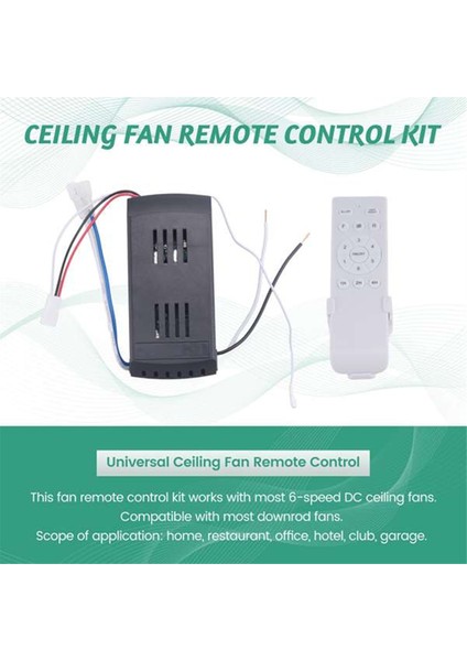 Evrensel Tavan Vantilatörü Uzaktan Kumanda Seti Yedek, 50W 6 Hız ve Zamanlama, Dc Tavan Vantilatörü Işığı Için (Yurt Dışından) fırsatları