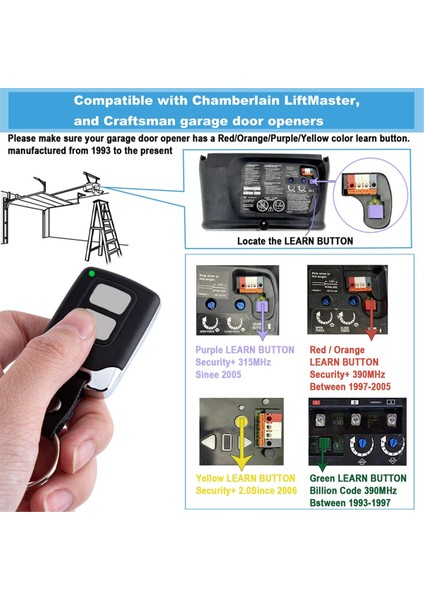 Liftmaster Chamberlain Craftsman 893LM 893MAX 891LM 971LM 973LM 371LM Garaj Kapısı Açıcıları Için Garaj Kapısı Açma Uzaktan Kumandası (Yurt Dışından) fiyatları