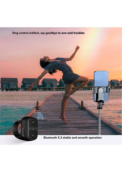 Kablosuz Bluetooth Air Mouse Mobil Selfie Lazy Anında Uzaktan Kumanda Halka Müzik Video Denetleyicisi Dizüstü Telefon A (Yurt Dışından) modelleri