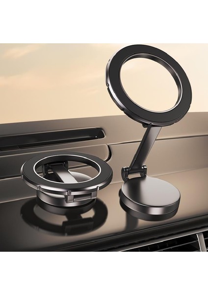 Metal Ayarlı Mıknatıslı 360 Derece Telefon Tutacağı- Nikel / SYTE207