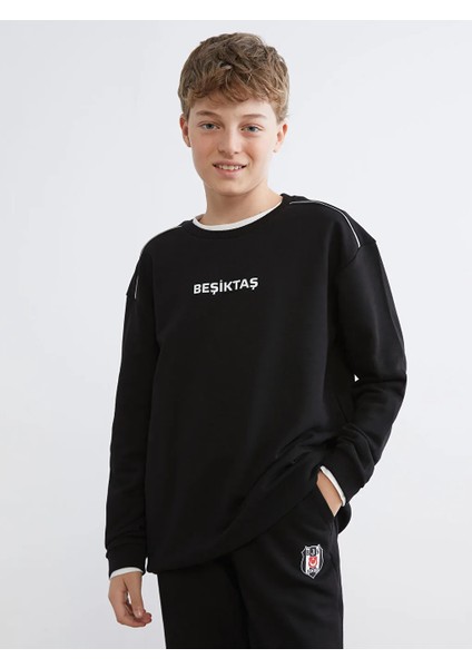 Lcw Kids Siyah Beşiktaş Baskılı Erkek Çocuk Eşofman Takımı