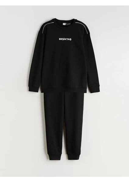 Lcw Kids Siyah Beşiktaş Baskılı Erkek Çocuk Eşofman Takımı modelleri