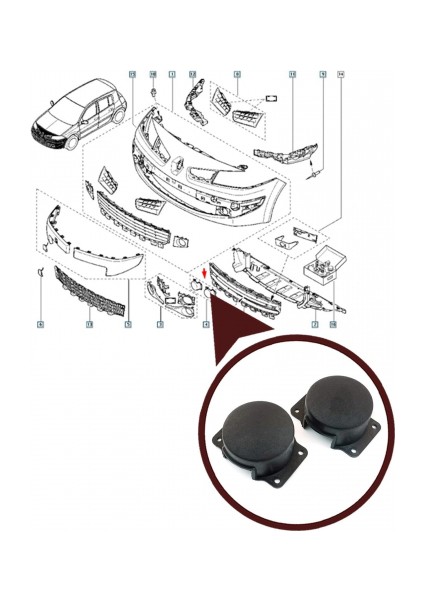 Scenic 2006- Ön Tampon Sissiz Komple Oem No (7701477303)