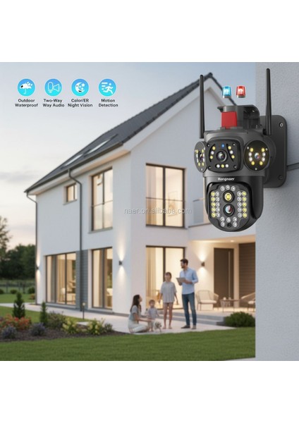 8mp 4K UHD Wifi Akıllı Güvenlik Kamerası – Çift Lens, Gece Görüş, Hareket Algılama, Sesli Görüntülü Iletişim, IP66 Su Geçirmez Ptz Kamera fırsatları