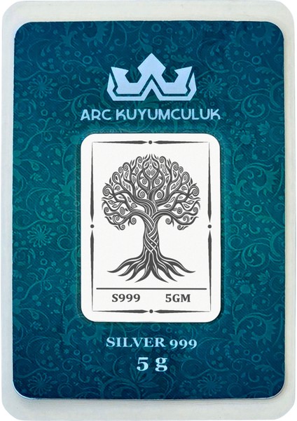 Doğanın Huzurunu ve Gücünü Yansıtan Ağaç Temalı Hediyeye Özel 5 Gram 999 Ayar Gümüş Külçesi-693