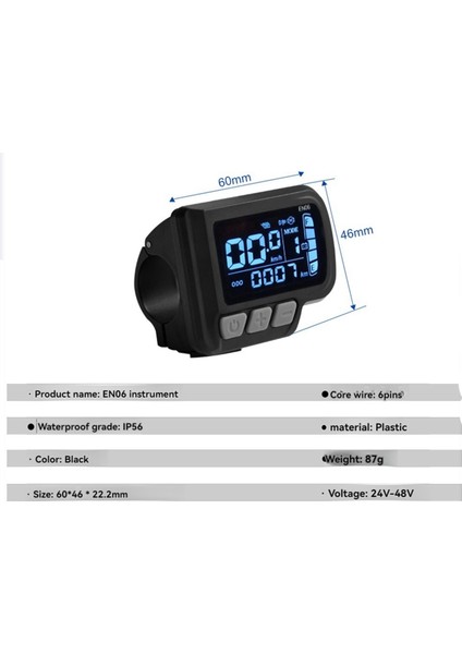 EN06 LCD Bisiklet Ekran Ölüm Metre Hız Konnektörü 6pın Su Tabanı Tel 24V 36V 48V Elektrikli Bisiklet Ekran Paneli (Yurt Dışından) indirimleri