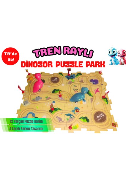 Tren Raylı Dinozor Puzzle Park Oyun Seti