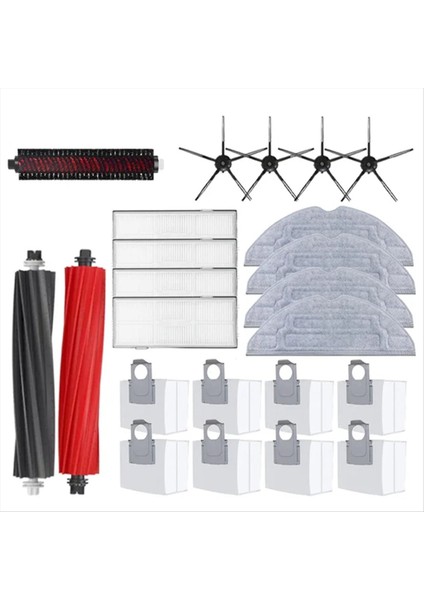 Roborock S8 Pro Ultra S8 Plus Robot Vakum Temizleyici Mop Chop Vakum Torbaları Aksesuarlar Yan Fırça Filtre Yedek Parçaları (Yurt Dışından)