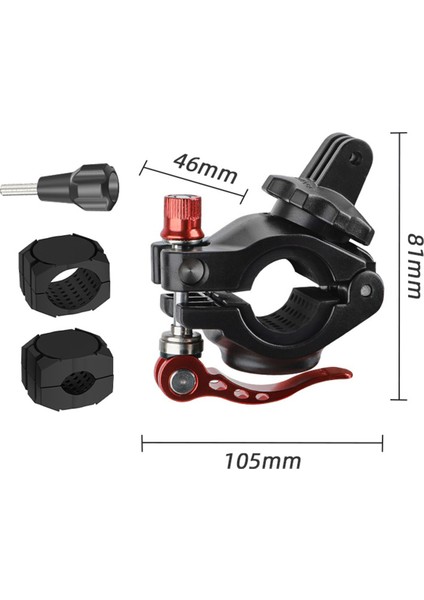 ACTION4/GOPRO12 Bisiklet Kelepçesi Için Airtag Çok Fonksiyonlu Taşınabilir Tutucu Için 360 Derece Dönen Çok Tüp (Yurt Dışından)