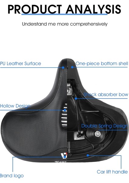 Batı Bisikleti Büyük Boy Comfort Bisiklet Koltuğu Konforlu Yedek Bisiklet Yumuşak Bisiklet Eyer Kadınlar Için Su Geçirmez Koltuk B B (Yurt Dışından) modelleri