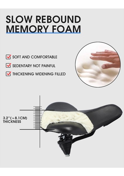 Batı Bisikleti Büyük Boy Comfort Bisiklet Koltuğu Konforlu Yedek Bisiklet Yumuşak Bisiklet Eyer Kadınlar Için Su Geçirmez Koltuk B B (Yurt Dışından) indirimleri