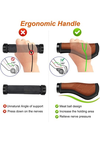 Bisiklet Tutamakları Ergonomik Tutamaklar Kaymaz Kaymaz Kaymaz Kauçuk Gidon Tutamakları 22 2mm E-Bisiklet Kahverengi Için Bisiklet Gidon Tutamakları (Yurt Dışından) fırsatları