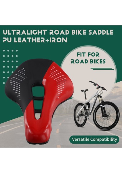 Ultralight Yol Bisiklet Eyer Kısa Burun Bisiklet Koltuğu Pu Deri Içi Boş Prostatik Eyer Bisiklet Parçaları Siyah Kırmızı (Yurt Dışından) fırsatları