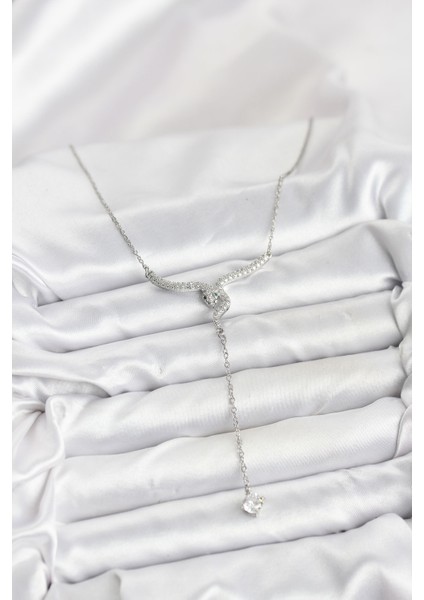 316L Çelik Zincir Gümüş Renk Yılan Model Y Kolye fiyatları