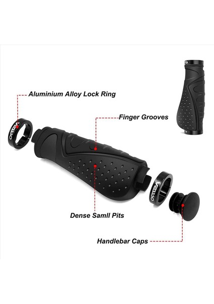 4x Astro Ergonomik Bisiklet Tutuşları Mountain Bisikleti Kaymaz Tutma Kolu 22 2mm Bisiklet/dağ Bisikleti/scooter Black Için (Yurt Dışından) indirimleri