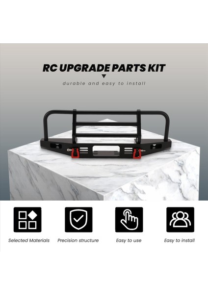1/10 Rc Prıger Trx-4 Trx-4 Eksenel SCX10 Yükseltme Parçaları Için LED Işık ve Arka Tamponlu Rc Araç Metal Ön Tampon (Yurt Dışından) fiyatları