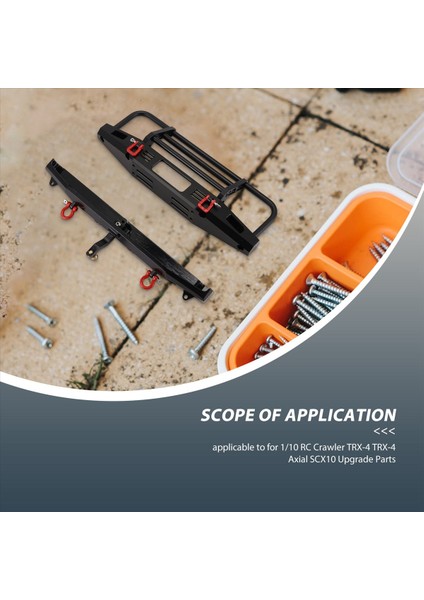 1/10 Rc Prıger Trx-4 Trx-4 Eksenel SCX10 Yükseltme Parçaları Için LED Işık ve Arka Tamponlu Rc Araç Metal Ön Tampon (Yurt Dışından) modelleri