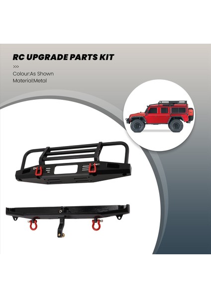 1/10 Rc Prıger Trx-4 Trx-4 Eksenel SCX10 Yükseltme Parçaları Için LED Işık ve Arka Tamponlu Rc Araç Metal Ön Tampon (Yurt Dışından) indirimleri