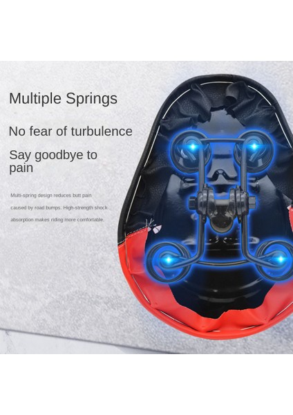 E-Bisiklet Eyer Genişletme Dört Bahar Mtb Bisiklet Saddles Yumuşak Ped Elektrikli Bisiklet Üç Bisiklet Scooter Koltuk Bisiklet Parçaları Kırmızı (Yurt Dışından) fırsatları