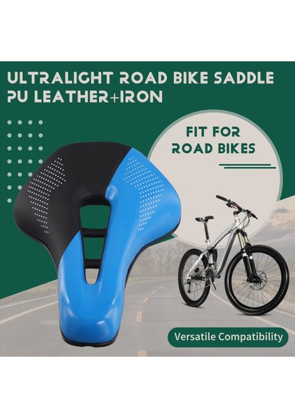 Ultralight Yol Bisiklet Eyer Kısa Burun Bisiklet Koltuğu Pu Deri Içi Boş Prostatik Eyer Bisiklet Parçaları Siyah Mavi (Yurt Dışından) fırsatları