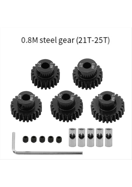 1/10 Rc Için 0 8m Motor Dişli Seti Tiçlerce Paletli Eksenel Capra F9 SCX10 Iıı AR45P Axle Yükseltme Parçaları 21T+22T+23T+24T+25T (Yurt Dışından) indirimleri