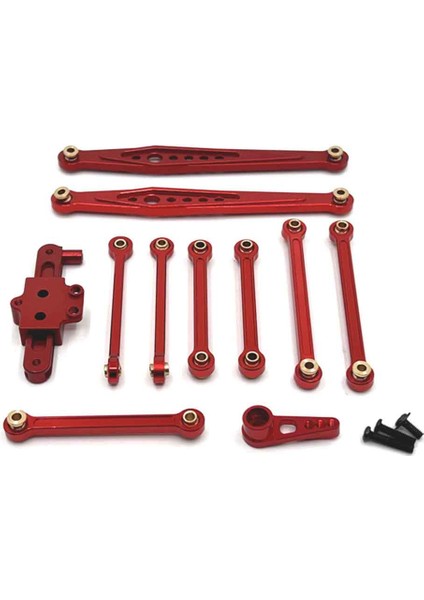 Rc Araba Yükseltme Sabit Çubuk Direksiyon Grubu Wltoys Için Servo Kol Kiti 1/12 124006 12423 12427 Pro Rc Araba Yükseltme Parçaları Kırmızı (Yurt Dışından)