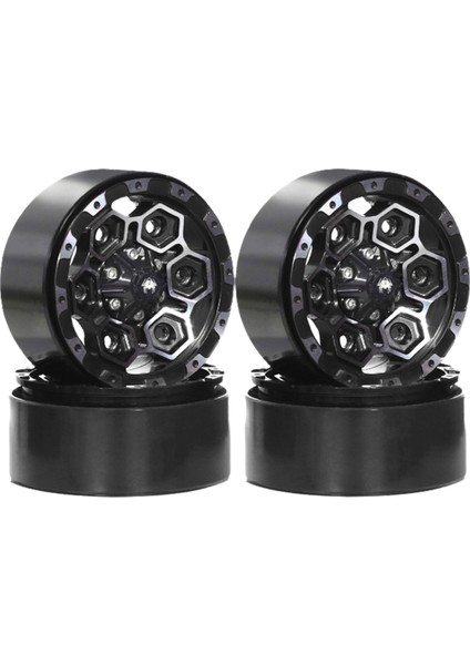4pcs Metal 1 9in Beadlock Tekerlek Jant Tekerlek Göbeği 1/10 Rc Paletli Araba Eksenel SCX10 Pro Capra Trx4 RC4WD/D90 Redcat Siyah (Yurt Dışından)