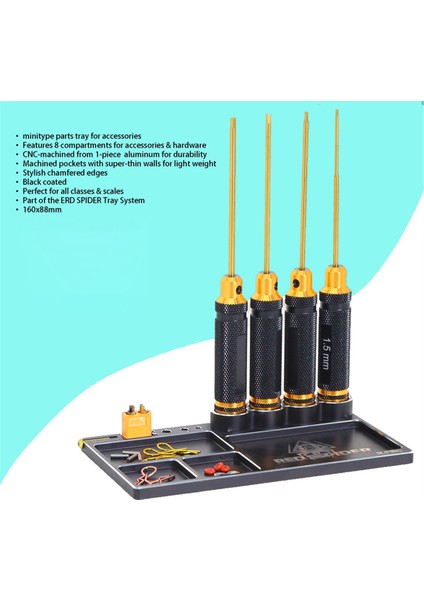 Kırmızı Örümcek Rc Araba Kamyonu Alüminyum Alaşım Vidalı Tepsisi Mini Tip Parçalar Rc Tool Tutucu Soket Braket Tornavida Tutucu (Yurt Dışından)